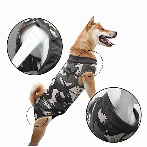 Image of HEYWEAN Dog Surgery Recovery Suit for Abdominal Wound, E-Collar Cone Alternative After Surgery Wear, Protect Wound from Grooming and Scratching, Dog Surgical Post-Operative Bodysuit