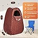 Single Person Sauna, Portable Steam Sauna Full Body for Home Spa, Sauna Tent with Steamer 2.6L 1000W Steam Generator, 90 Minute Timer, Chair, Remote Control Included(Brown)