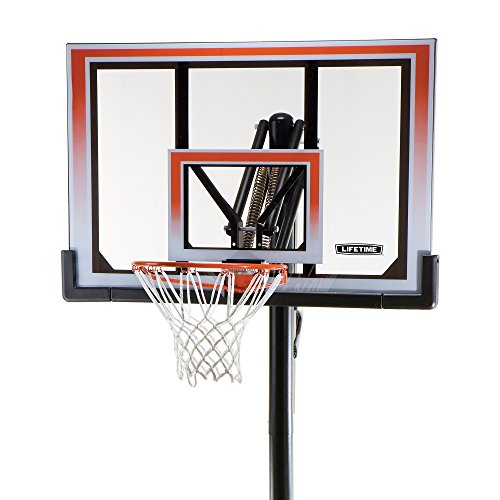 Lifetime 71799 Height Adjustable In Ground Basketball System, 50 Inch Shatterproof Backboard
