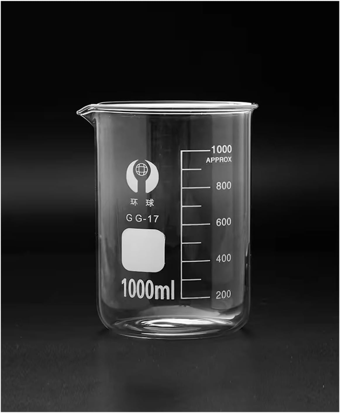 Vaso medidor de vidrio resistente a altas temperaturas, capacidad de 5000 ml para uso en laboratorio, ideal para experimentos científicos y necesidades de cocina, 1 unidad