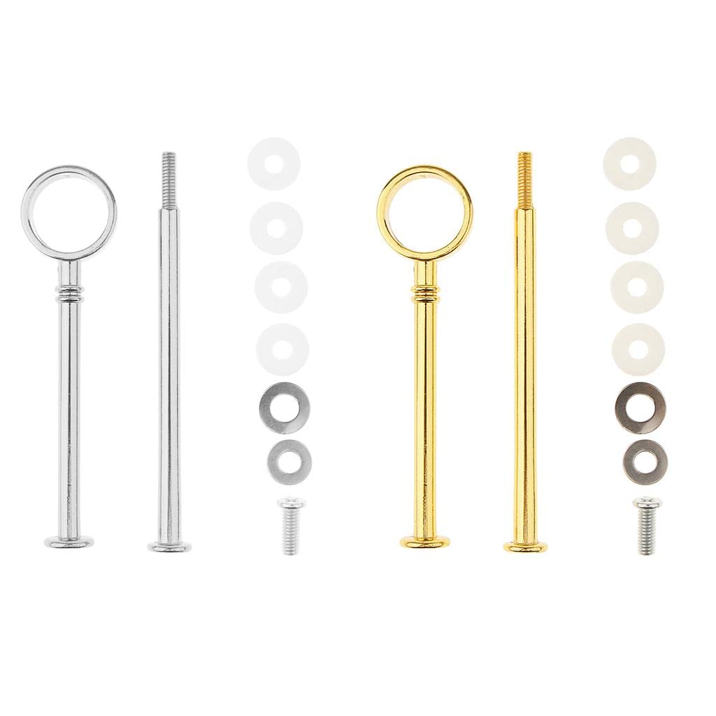4 Paquetes Soporte para Pasteles de 2 Niveles Soporte de Postres Bandeja de Frutas Mango Central de Servidor Aleación Resistente Práctico Reutilizable, 6 Piezas