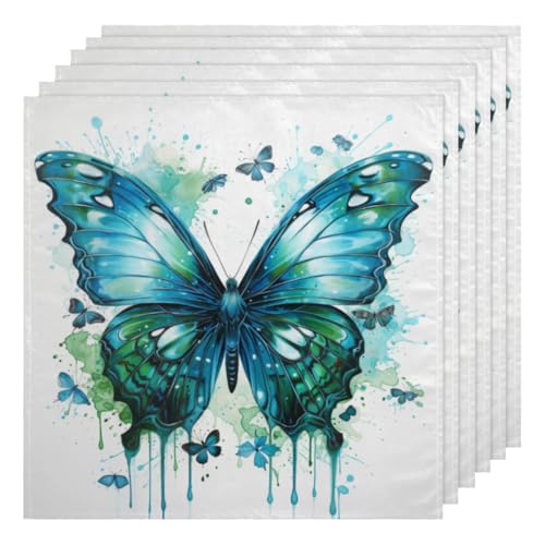 Set de 6 Servilletas de Tela Mariposas Acuarela 50.5x50.5 cm miniatura 1