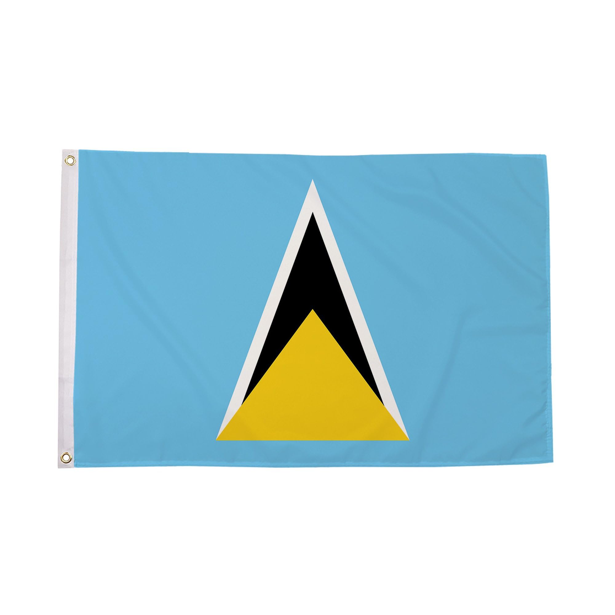 Flagtex Saint Lucia Flag 3ft x 2ft National Flag Blue White Black Triangle Premium Polyester Brass Grommets Double Stitched 90cm x 60cm Indoor Outdoor Banner Decoration — image 1