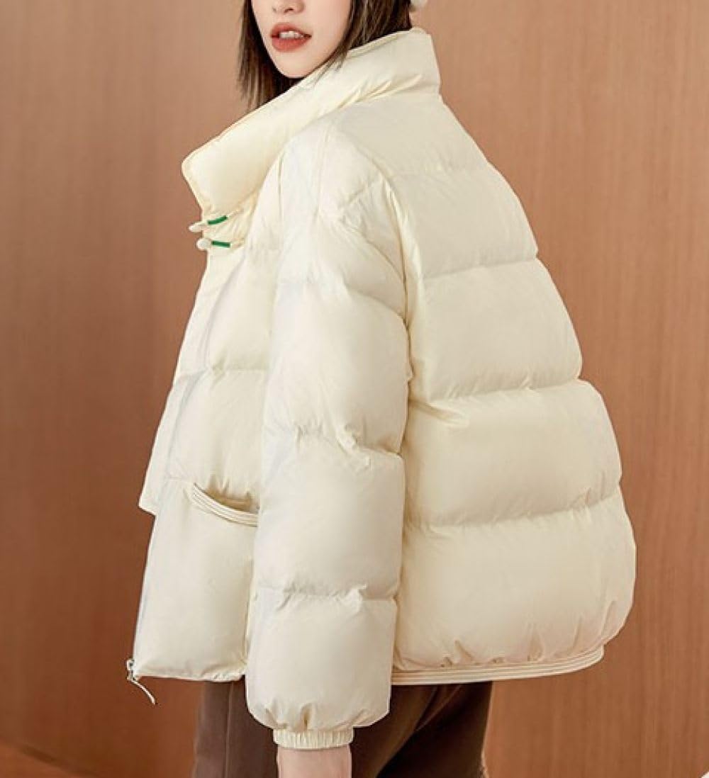 BrOleo Chaqueta Acolchada Mujer,Chaqueta Acolchada Ligera Y Cálida con Cuello Alto,Abrigo A Prueba De Viento con Bolsillo,Chaqueta Aislante,Trabajo Al Aire Libre,Regalos para Damas Otoño Invierno