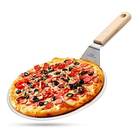 G.a HOMEFAVOR Stainless Steel Round Pizza Peel, 25.5 cm Pizza Paddle Cake Lifter for Pizza, Cake, Bread Cover