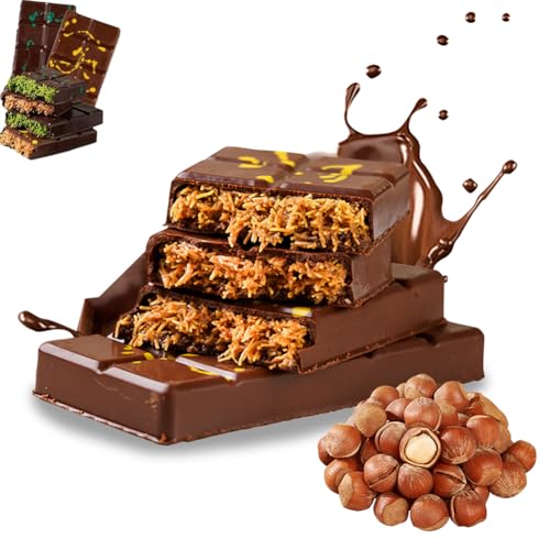 チョコレート、40gチョコレートピスタチオ 砂糖不使用 持ち運びやすい ピスタチオチョコレート 個別包装 口に入れるとすぐに溶け (6個, ヘーゼルナッツチョコレート)