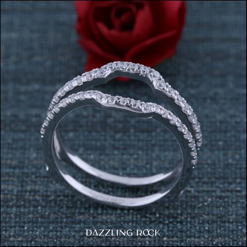 Dazzlingrock Collection Cubic Zirconia Wedding Band Enhancer Guard Ring for Women (0.50 ctw, Color White, Clarity Clean) in 925 Sterling Silver3