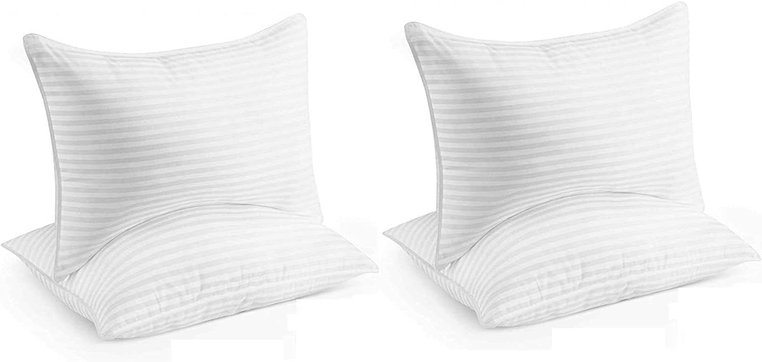 Oliver Bedding Premium Soft Microfibre Pillows 4 Pack, Hypoallergenic