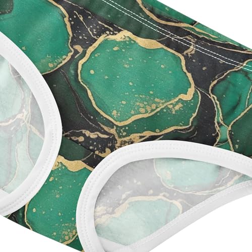 Flower Toddler Girls Underwear 2t Cotton Cute Panties Girl Vivid Emerald Marble Green Ripple Kids Undies Briefs4