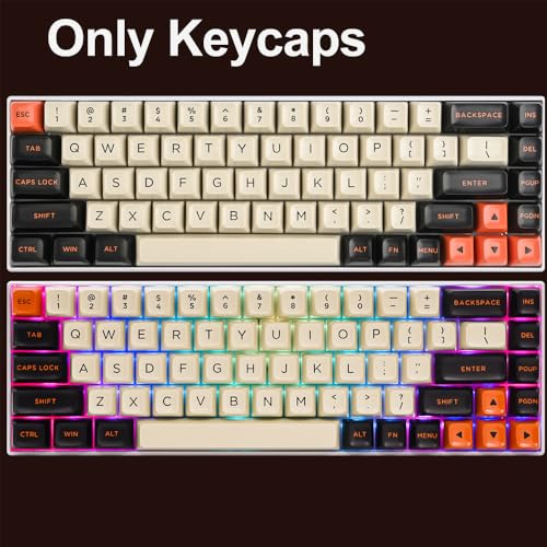 Image of Fogruaden PBT Keycaps Set, SA Profile Custom Keycap for Mechanical Keyboard Keycaps(SA Carbon)