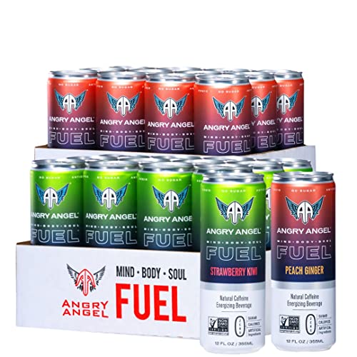 Angry Angel Strawberry Kiwi & Peach Ginger Natural Energy Drink