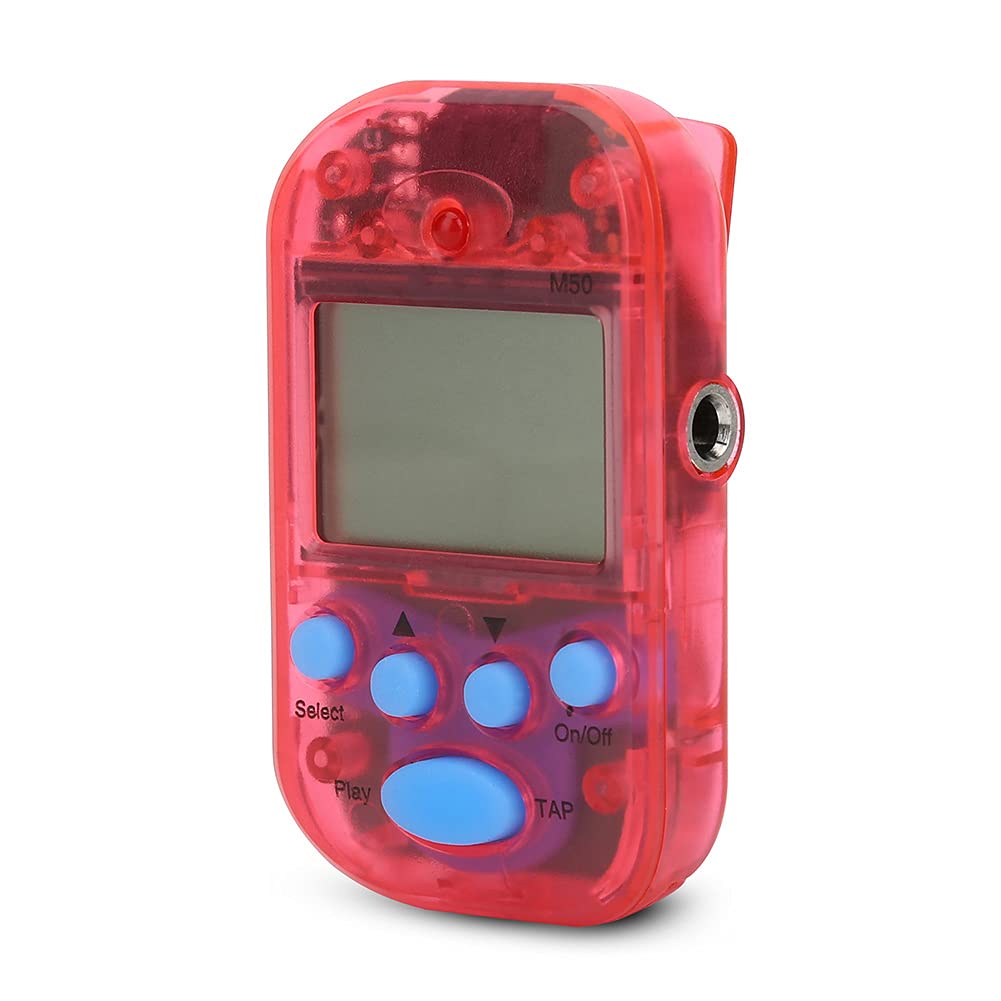 Mini métronome portable Tempo de battement numérique multifonctionnel adapté au tambour de guitare de violon de piano(rouge)