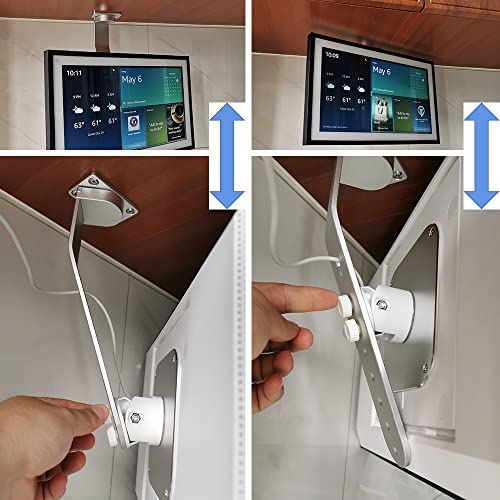 Under-Cabinet Mount， For Amazon Echo Show 15，Keeps Echo Off The Counter And Turns Side To Side，Ceiling Or Under-Cabinet Mount Silver 026-02 #TOP5