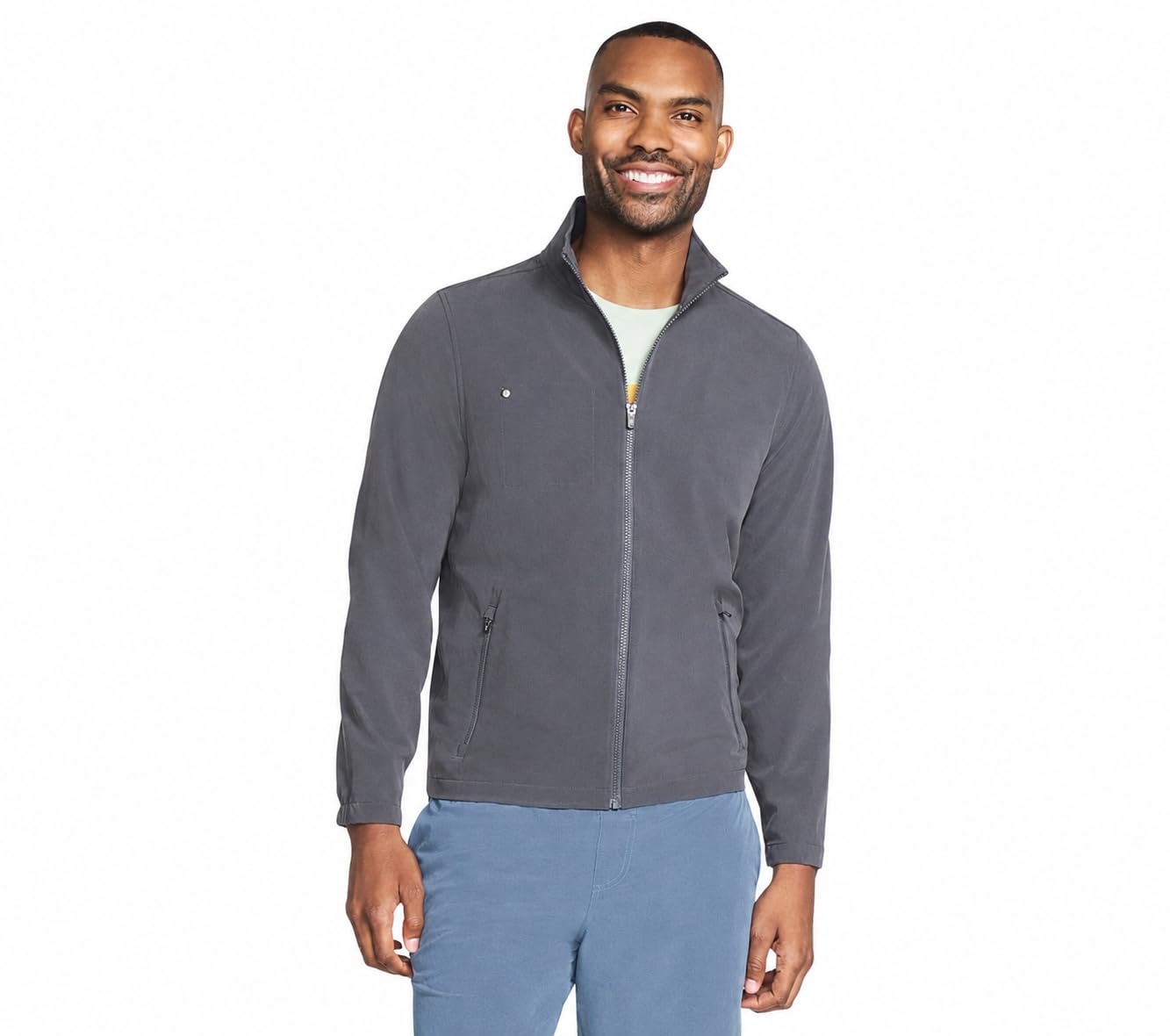 Skechers Men's The Gowalk Everywhere Fz Jacket Cardigan Sweater, Black, L