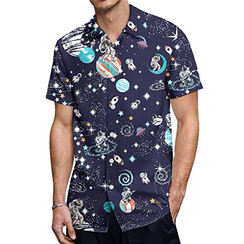 HUGLAZY 80s 90s Outfit Hawaiian Shirt for Men Big and Tall Short Sleeve Button Down Shirts Funny Party Outfit3