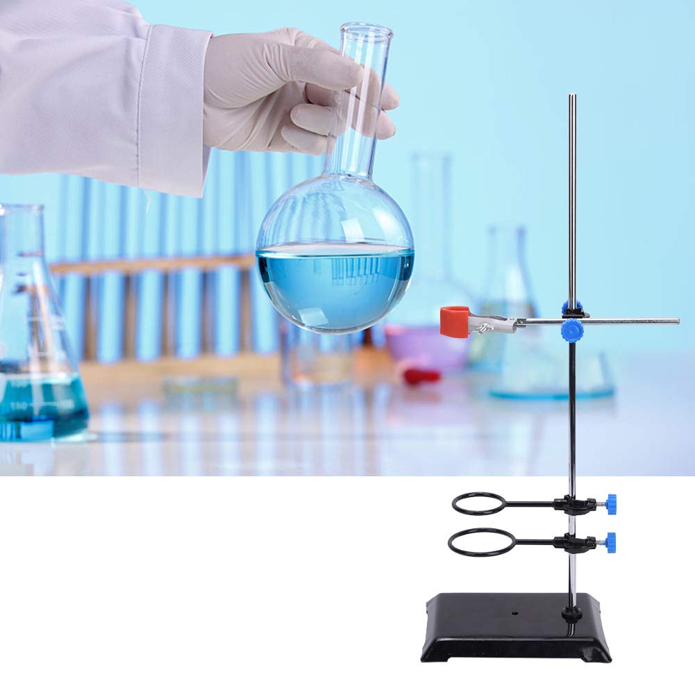 Stojak laboratoryjny Żelazny wspornik podtrzymujący z zaciskiem na kolbę Wytrzymały, trwały sprzęt laboratoryjny do eksperymentów chemicznych Szkoły Laboratoria Materiał żelazny