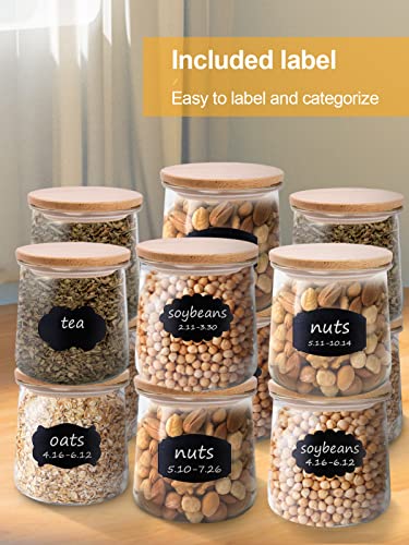 16 Pack Jar Lids For Oui Yogurt Jars- Natural Bamboo Wood Oui Lids With Labels & Silicone Sealing Rings, Eco-Friendly Yogurt Bottle Recycle Replacement Cap Glass Jar Canning Lids #TOP2