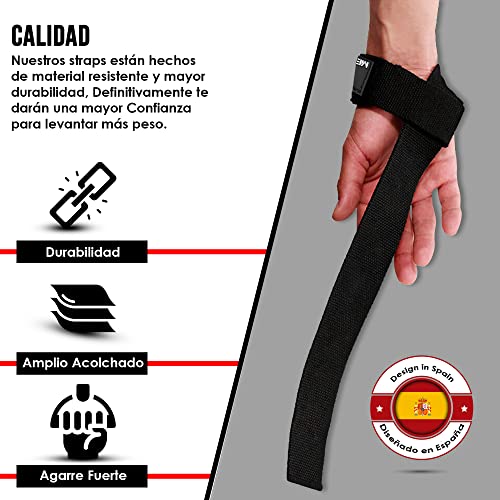 MERCURYAL Straps Gym - Straps Powerlifting - Complemento para el Gimnasio - Accesorios para Gym - Lifting Straps - Agarraderas Gimnasio - Peso Muerto - Imagen 4