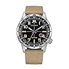 Citizen Reloj Eco-Drive Weekender Avion Field para hombre en acero inoxidable con correa de nailon caqui, esfera negra (Modelo: BM7550-01E), Correa de nailon caqui, Reloj
