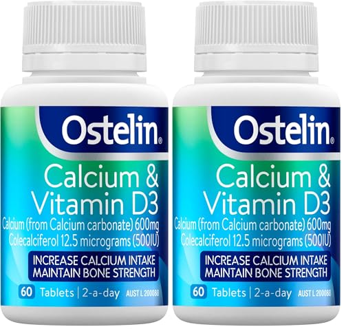 Ostelin Calcium & Vitamin D3 Tablets 60 - Supports Bone Density - Supports Healthy Bone Development in Teens - Maintains Healthy Immune System & Muscle Function (Pack of 2)