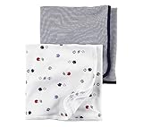 Carter's Baby Boys 2-Pack Sports And Stripes Swaddle Blankets