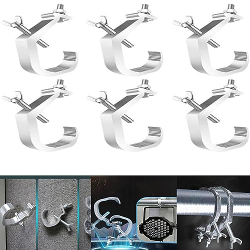 Naisfei 6 Pcs Bühnenlicht-Klemmen, Truss Klemmen Lichter Clamp Heavy Duty Aluminium Legierung Montage Truss Halterung Haken Clamp Beleuchtung Schellen für DJ Beleuchtung Spot Lichter 30-52MM