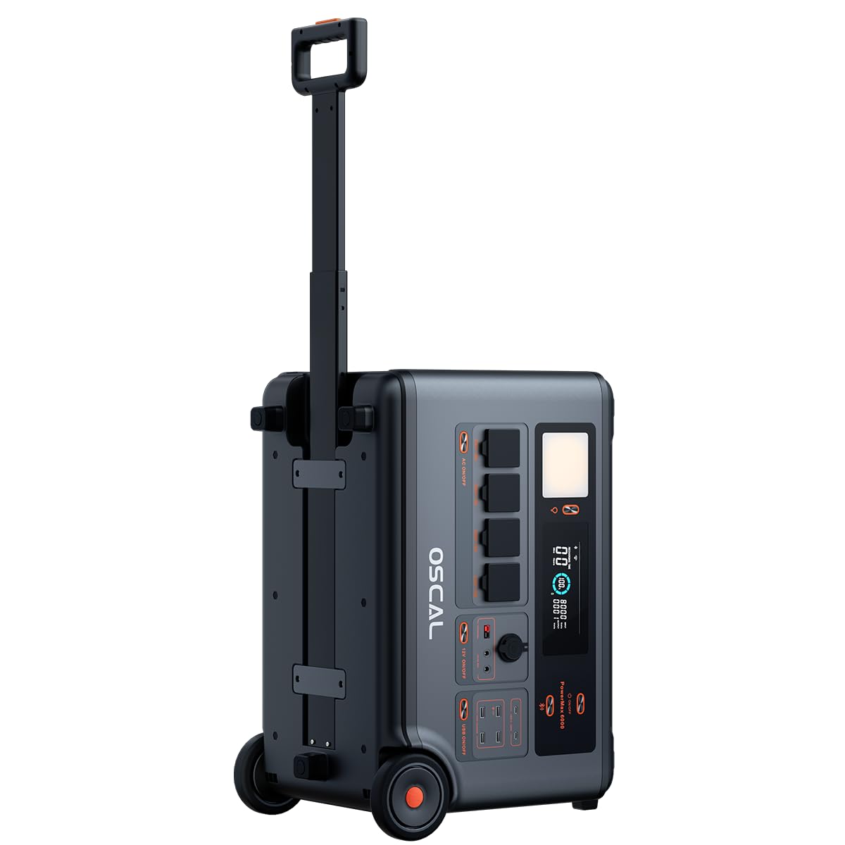 OSCAL PowerMax 6000 Centrale Elettrica Portatile con Batteria LFP da 3600Wh, 6000W AC Uscita (9000W Picco), 0-80% in 55 Minuti, UPS <5ms per Campeggio e Camper/Solare Power Station per Domestico