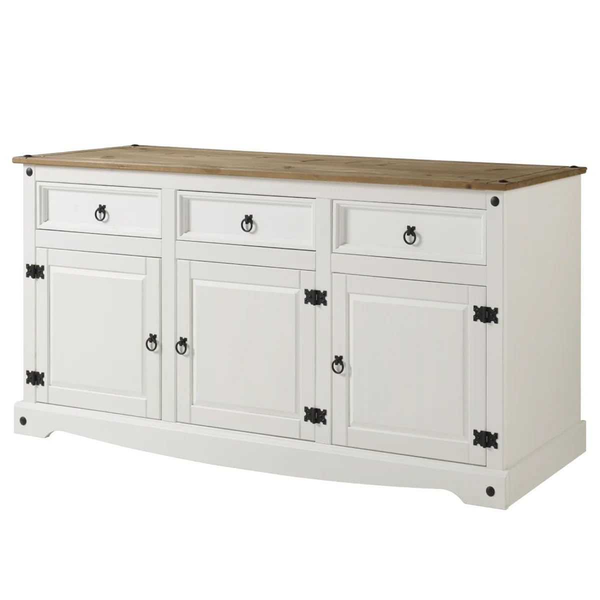 OS Home and Office Furniture Cottage Series Wood Buffet Sideboard in White