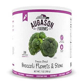 Augason farms freeze dried broccoli florets stems 10 can 7 oz
