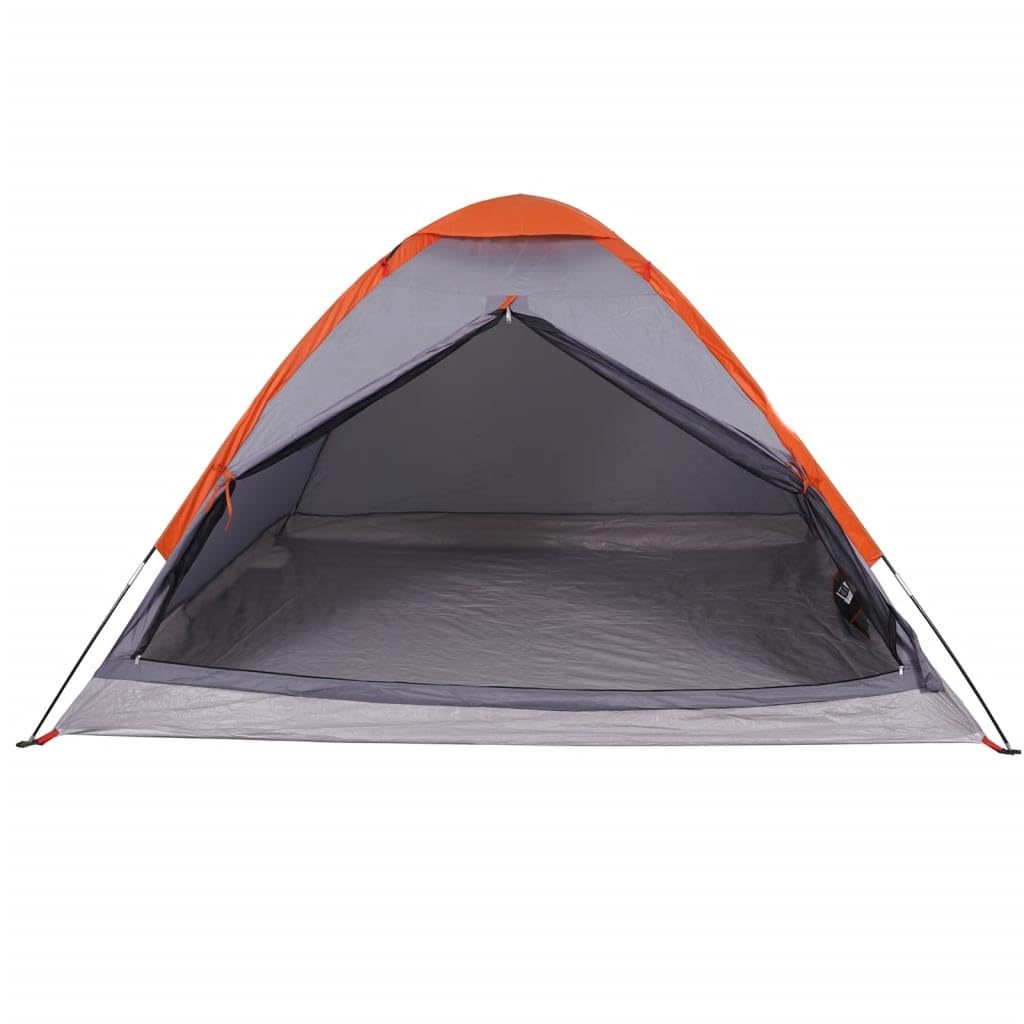 Outdoor Freizeit Camping Zelt Kuppel 4 Personen Grau und Orange Wasserdicht Camping & Wandern Home & Kitchen