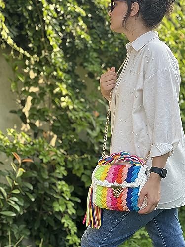 Image of Evening Clutch Bag for Women, Handmade Crochet Wedding Party Purse, Small Flap Formal Crossbody Handbag Evening Clutch