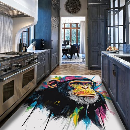 Tapis singe lavable et antidérapant grand format pour salon moderne - 5