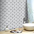 Moroccan Mosaic & Tile House CTP07-10 Amlo Handmade Cement Tile, 8''X8'', Gray/White