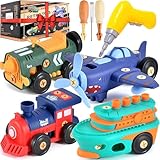 Take-Apart Electric Building Toys Car, Toddler & Kids Tool Set with Motor & Electric Drill, STEM Educational Construction Toy for Ages 3+, Enhances Hands-On Skills for Preschool & Kindergarten Boys
