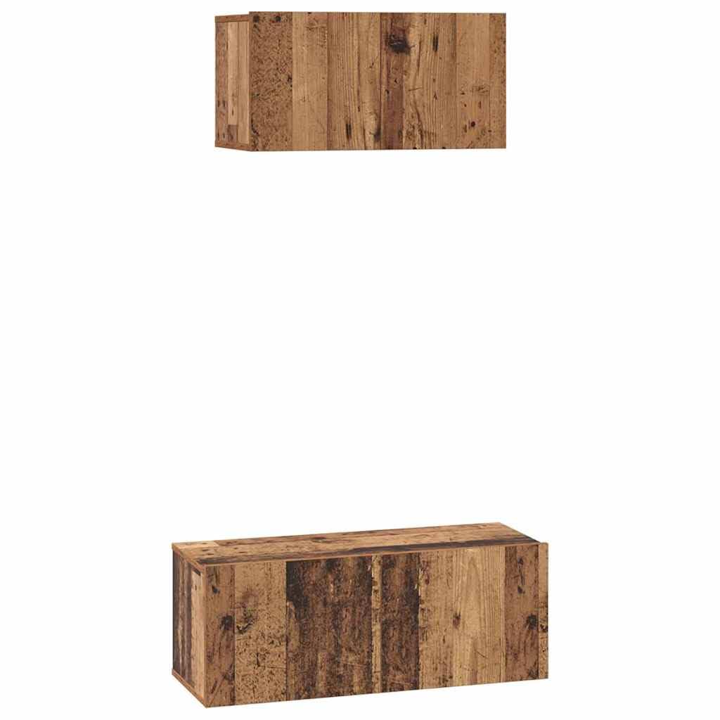 Set 2 Mobili TV Sospesi a Parete in Legno Ingegnerizzato