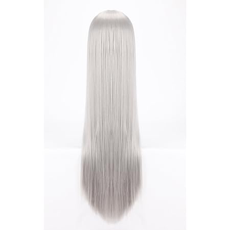Amazon 美しく きれいな ロング ストレート ８０ ｃｍ ウィッグ 選べる カラー 7色 08 シルバー コスプレ 仮装 通販