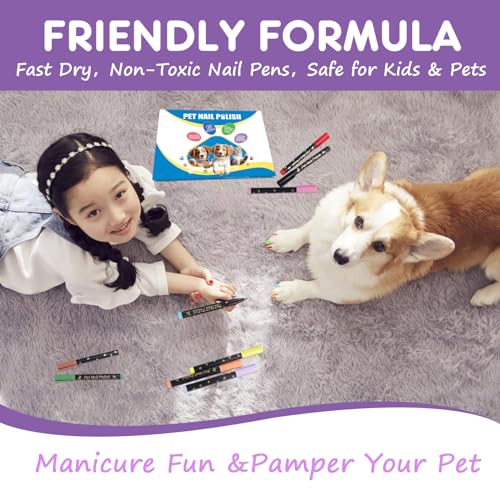 Image of 15 Colors Dog Safe Nail Polish Pen Quick Dry, Pet Nail Colors for Cats /Dogs /Birds /Rabbits, Easy to Apply