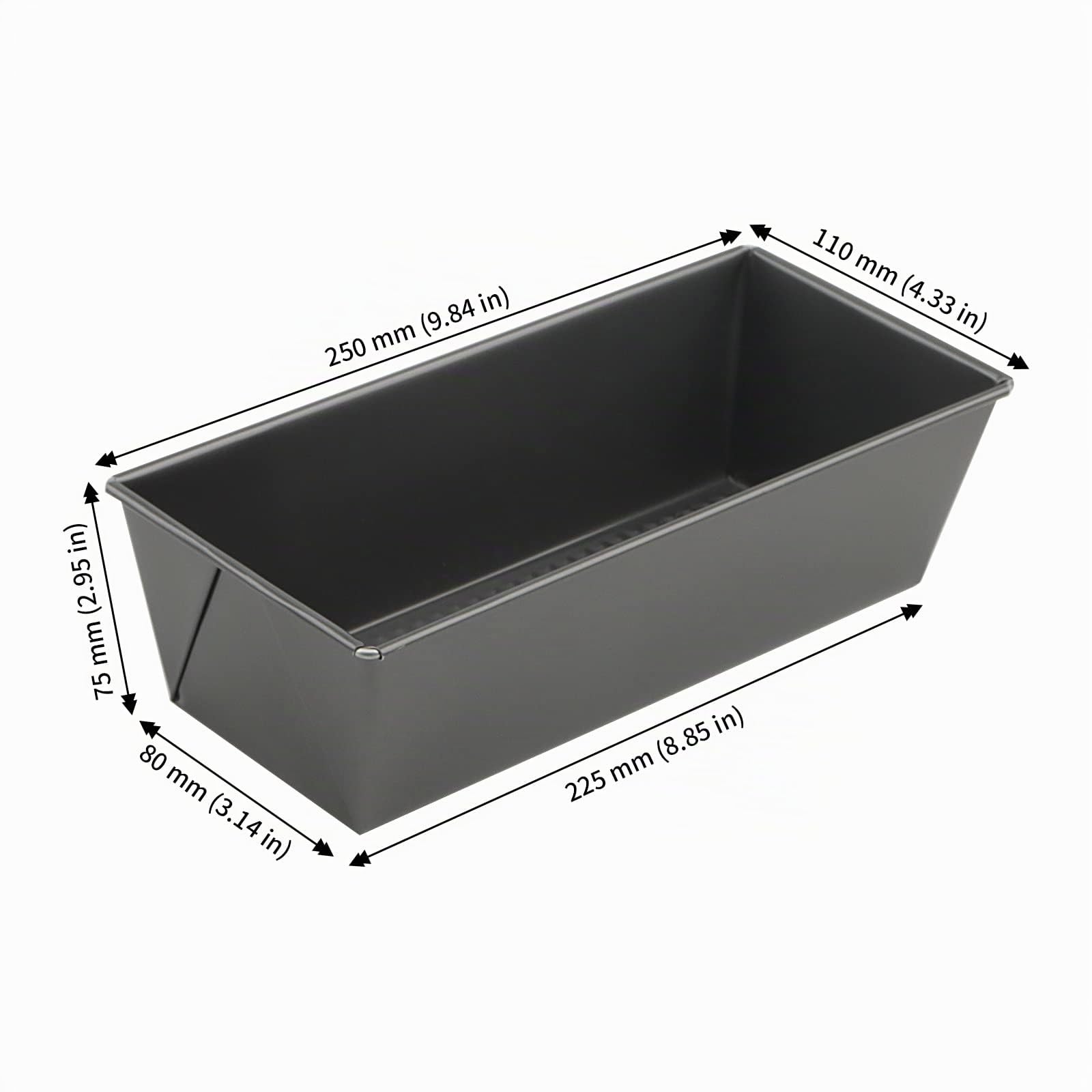 JAPCHET Lot de 4 moules à pain rectangulaires de 25,4 cm, antiadhésifs, noirs