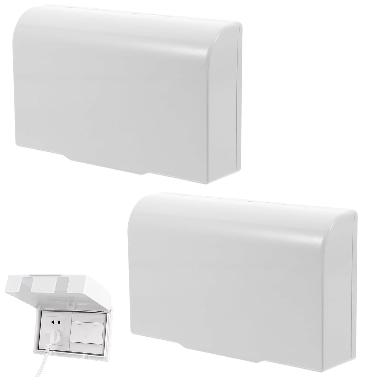 2 Pack UK Plug Socket Covers, Childproof Electrical Outlet Protectors, Waterproof & Dustproof Safety Covers for Home Nursery & Daycare
