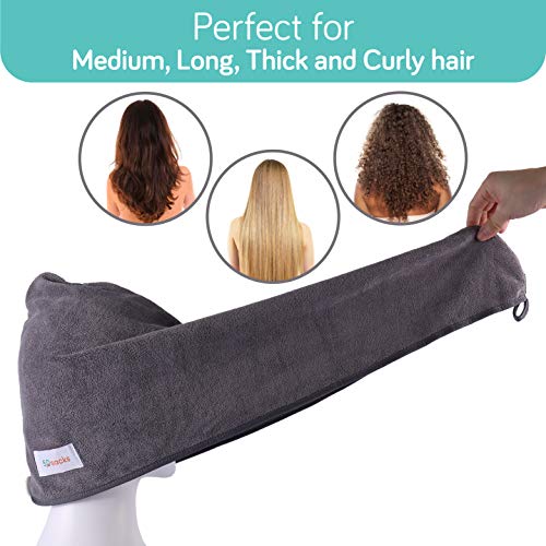 50Sacks Large Microfiber Hair Towel Wrap For-Curly Hair And Thick Long Wavy Hair, Set Of 3 Quick Hair Drying Towel, Hair Wrap Towel For Women And Men (Set Of 3 Gray) #TOP1