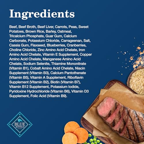 Blue Buffalo Homestyle Recipe Adult Wet Dog Food, Made with Natural Ingredients, Beef Dinner With Garden Vegetables, 12.5-oz Cans (12 Count)