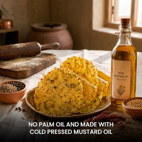 Image of GuptajiPapadwale Banarasi Aloo Papad homemade with Pure Mustard Oil & Zero Preservatives I Double Masala I 100% Natural sun dried potato papad I Crafted by women of Banaras - 800g