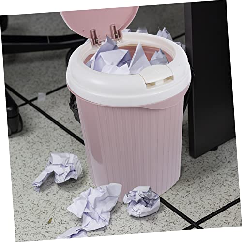 Bote de basura compacto rosa para hogar y oficina miniatura 5
