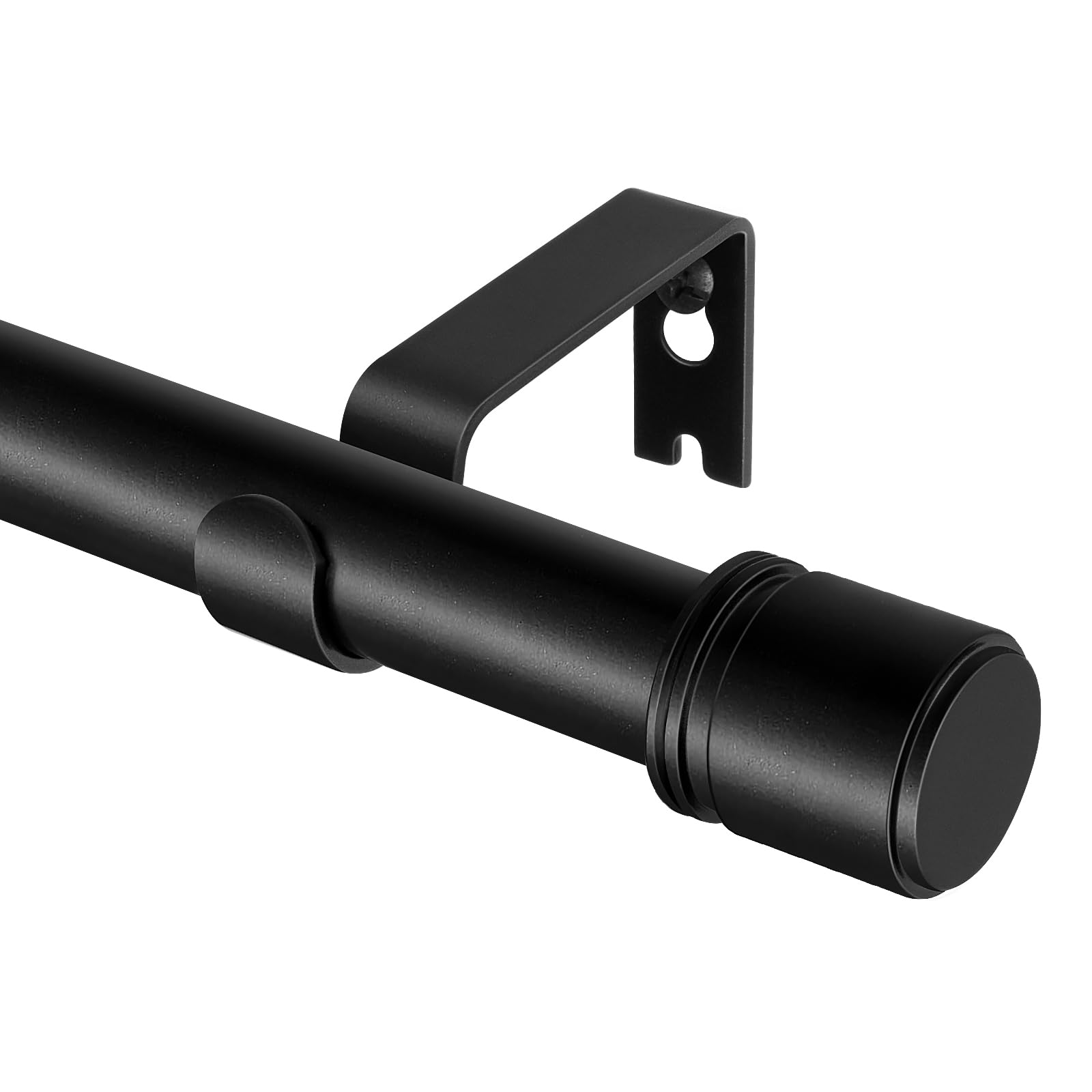 HOTOZON Czarne karnisze 80-148 cm, wysuwane karnisze do zasłon z oczkami, Ø 25 mm, regulowany, karnisz okienny z nasadkami