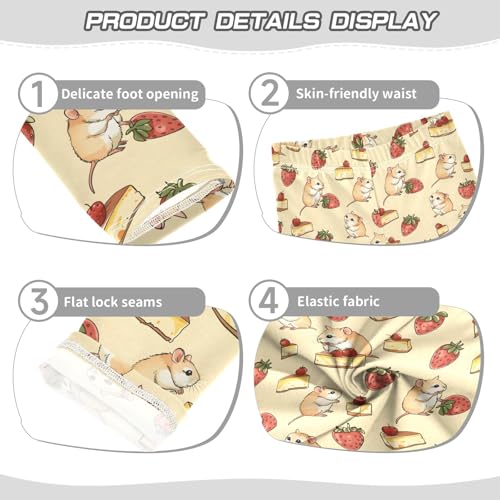 Mouse and Strawberry Cake Girls Leggings Kids Yoga Pants Athletic Tights Pants 4-10 Years3