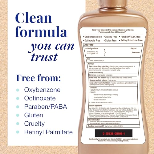 Image of Panama Jack Sunscreen Tanning Lotion - SPF 8, PABA, Paraben, Gluten & Cruelty Free, Antioxidant Moisturizing Formula, 6 FL OZ (Pack of 12)