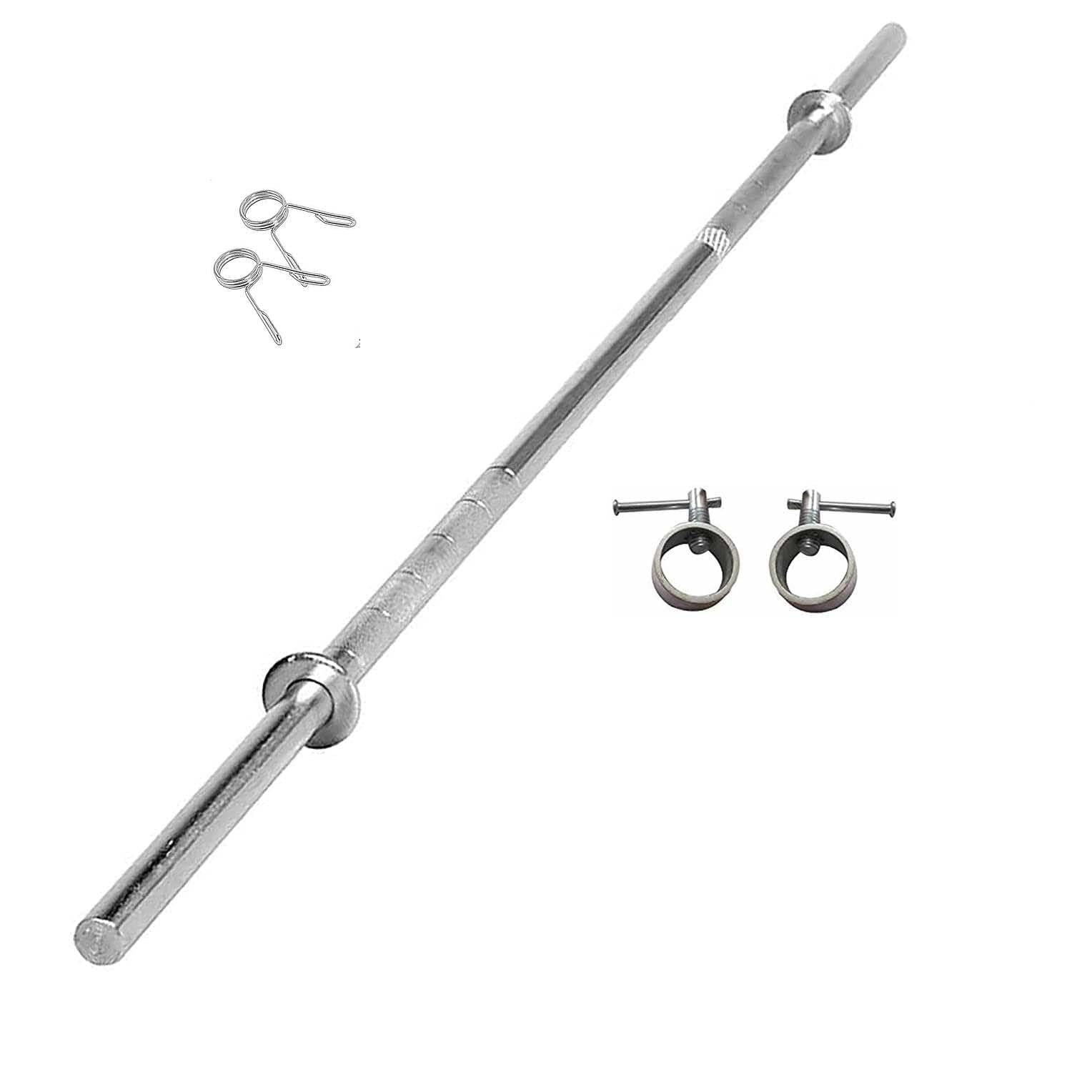 U S Sports® (26 mm Thickness) Solid Barbell | Standard Straight Weight Bar | with 2 spring Locks and 2 collar locks (6 Feet Straight)-image-12
