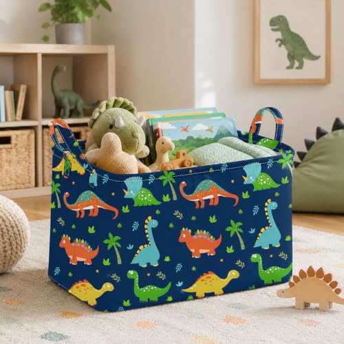 Image of Rectangle Gift Shelf Nursery Storage Basket Laundry Hamper Storage Box and Bins for Home Clothes with Handles