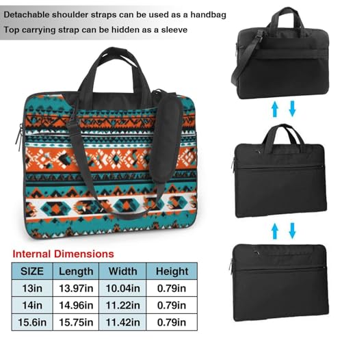 Bolso portátil estampado turquesa azteca 14 pulg impermeable miniatura 4