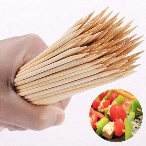 SWASTHA HYGIENE Bamboo Skewers Sticks [8 inches, 3mm] [120 Sticks] Barbeque Stick for Microwave Oven and Pan Wooden Skewers for Grilling Kabab Stick Barbeque Grill Stick (120, 8 Inch) Brown